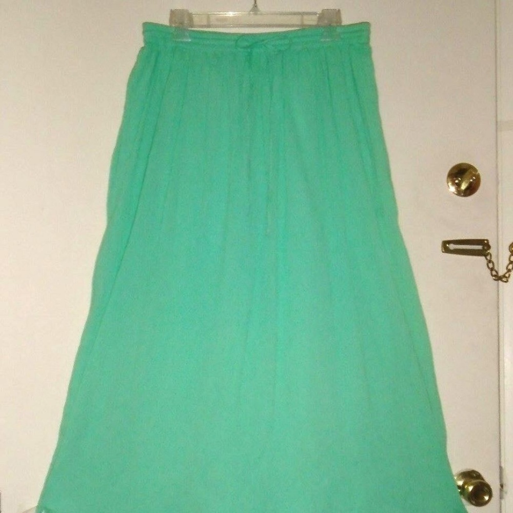 Broomstick Crinkle Drawstring Waist Lined Skirt - image 3